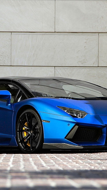 Lamborghini Car, Blue Car HD phone wallpaper