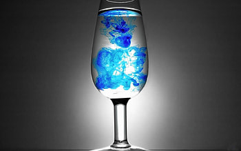 Glass-with-blue-liquid, blue, 3d, glass, water, liquid HD wallpaper