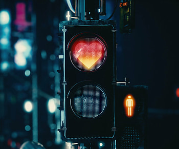 Traffic light, heart, signal HD wallpaper