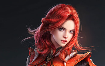 Redhead, face, fantasy, zhao, girl HD wallpaper