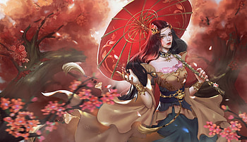 Fantasy Girl, Frumusete, Girl, Parsol, Umbrella HD wallpaper