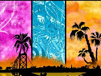 Palms, colors HD wallpaper
