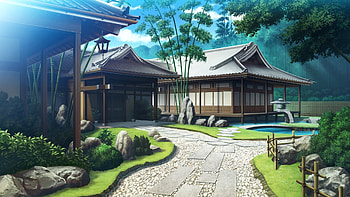 Building, Anime, Landscape, Tree HD wallpaper