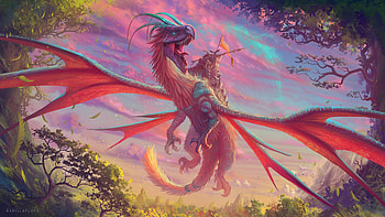 Dragon Warrior, dragon, warrior, artist, artwork, digital-art, deviantart HD wallpaper