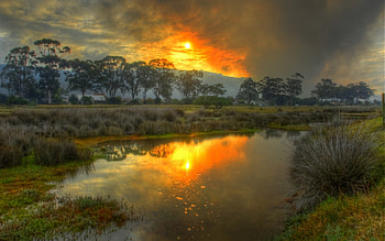 Landscape, Rivers, Sunset HD wallpaper