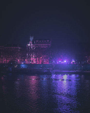 Cities, Rivers, Night, City, Building, Shine, Light, Neon HD phone wallpaper