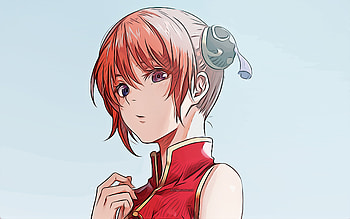 Kagura, Gintama, , vector art, Kagura drawing, creative art, Kagura art, vector drawing, japanese manga, Gintama characters HD wallpaper