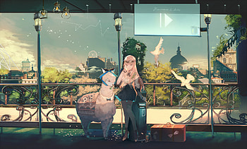 Anime girl, travel, original HD wallpaper