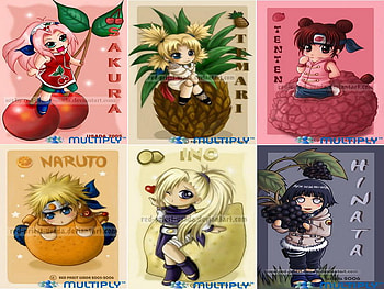 naruto+Konaha girls (chibi), other, , anime girl HD wallpaper