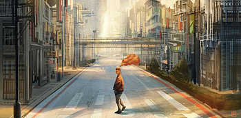 Evening Walk Destruction , artist, artwork, digital-art, artstation HD wallpaper