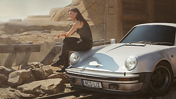 The Porsche Girl Digital Art, porsche, cars, artist, artwork, digital-art HD wallpaper
