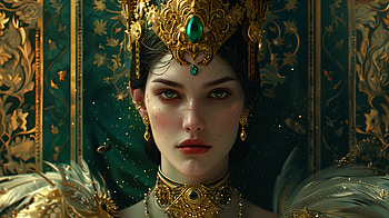 Sci-Fi Queen: A Stunning Ultra, queen, portrait, crown, jewelry HD wallpaper