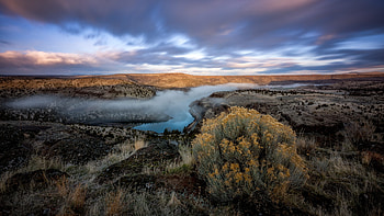 Morning At The Deschutes, mountains, nature HD wallpaper