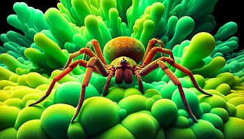 Brown Recluse Spider, brown recluse, spider, colorful, Abstract, 3D Art HD wallpaper