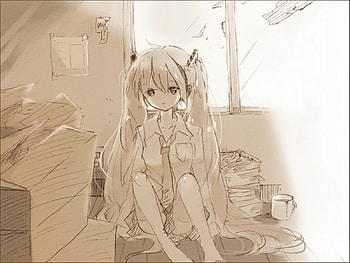 Hatsune Miku, awesome, uniform, artistic, nice, black and white, hatsune, sexy, white, art, twintail, house, hot, girl, headset, singer, anime, pretty, drawing, virtual, home, black, song, heads, boxes, moving, cute, vocaloid, beauty, miku, music, vocaloids, thighhighs, program, skirt, beautiful, diva, tie, old, cool, idol, micro HD wallpaper