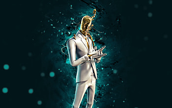 Goopy Chaos Double Agent, , blue neon lights, Fortnite Battle Royale, Fortnite characters, Goopy Chaos Double Agent Skin, Fortnite, Goopy Chaos Double Agent Fortnite HD wallpaper