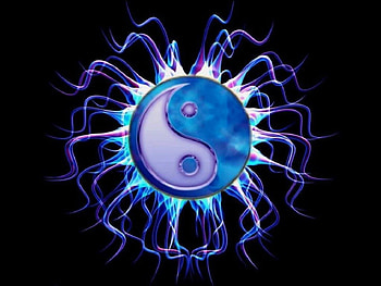 Neon Yin Yan, yin yan, neon, abstract, fantasy HD wallpaper