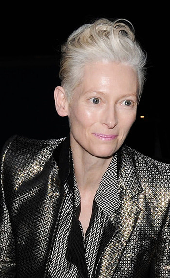 Tilda Swinton, Haider Ackermann collaboration, Striking silver hair, Ageless allure HD phone wallpaper