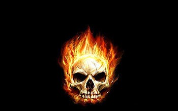 flaming skull Art HD wallpaper