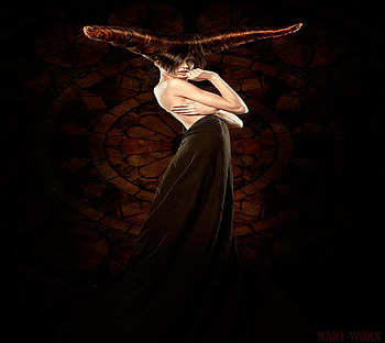 Demoness, gothic, lady, fantasy, dark HD wallpaper