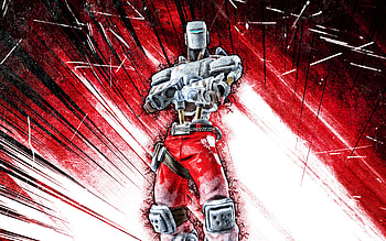 AIM, grunge art, Fortnite Battle Royale, Fortnite characters, red abstract rays, AIM Skin, Fortnite, AIM Fortnite HD wallpaper