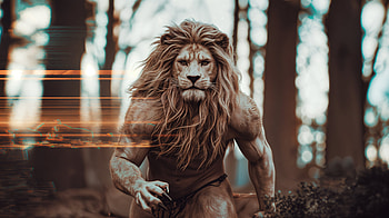 Ifrit: Stunning Ultra of a Mythical Beast, Ifrit, lion, forest, surreal HD wallpaper