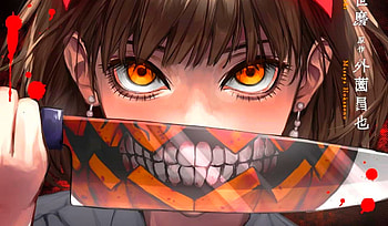 demon knife, knife, Anime, anime girl, demon HD wallpaper