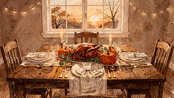 Golden Harvest: Aesthetic Thanksgiving Feast, Turkey HD wallpaper