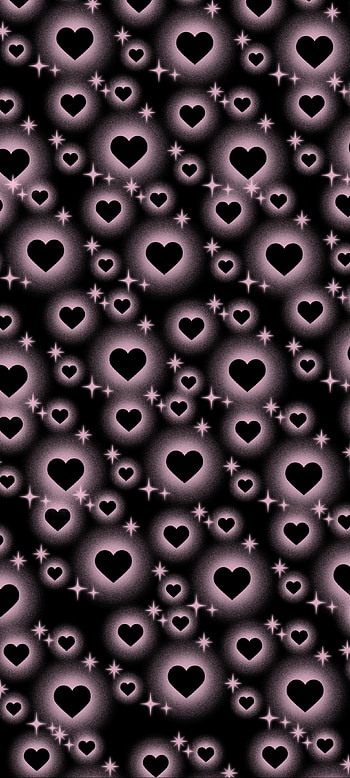 Pink hearts, black, valentines_day, valentinesday, heart HD phone wallpaper