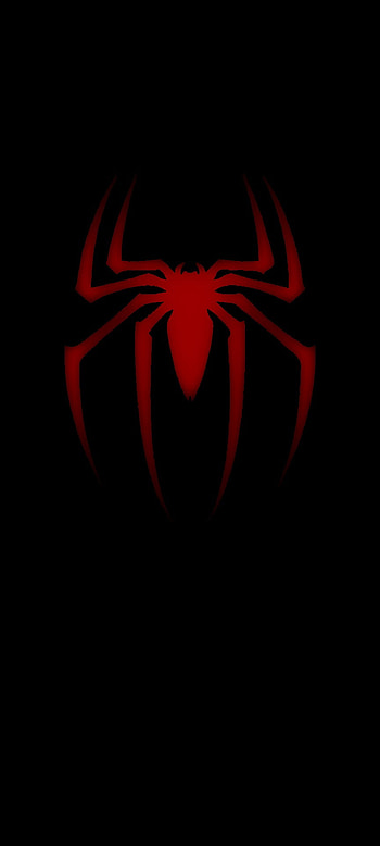 Spiderman, red, red and black, black, logo HD phone wallpaper