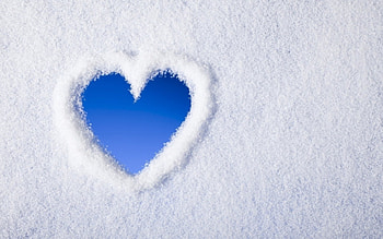 Winter Heart, winter, blue, white, love, snow, heart HD wallpaper