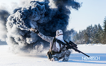Snow, Military, Soldier, Sniper Rifle, Airsoft, Smoke Grenade, Winter HD wallpaper