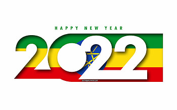 Happy New Year 2022 Ethiopia, white background, Ethiopia 2022, Ethiopia 2022 New Year, 2022 concepts, Ethiopia HD wallpaper