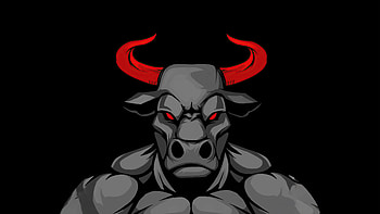 Dangerous Bull , bull, minimalism, minimalist, artist, artwork, digital-art, dark, black HD wallpaper