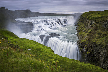 Gullfoss Waterfall, Iceland tours, Natural beauty, Wondrous sight HD wallpaper