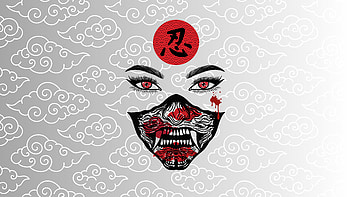 Blood Ninja, ninja, red, cloud, Naruto, Anime, red anime HD wallpaper