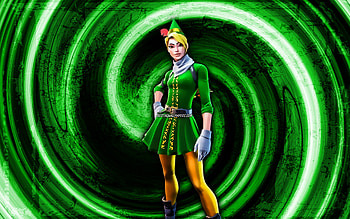Snowbell, green grunge background, Fortnite, vortex, Fortnite characters, Snowbell Skin, Fortnite Battle Royale, Snowbell Fortnite HD wallpaper