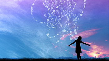 The Fantasy is Reality, feeling, girl, beautiful, message, expression, fantasy, love, reality, sky HD wallpaper