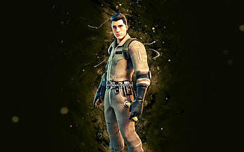 Haunt Officer, , green neon lights, Fortnite Battle Royale, Fortnite characters, Haunt Officer Skin, Fortnite, Haunt Officer Fortnite HD wallpaper