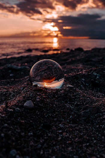 Sunset, Macro, Blur, Smooth, Glass, Ball HD phone wallpaper