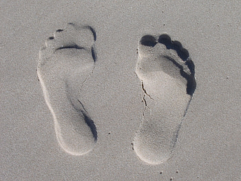 Sand footprints, stock HD wallpaper
