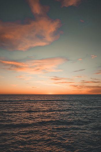 Nature, Sunset, Sea, Waves, Horizon HD phone wallpaper