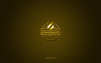 Botev Plovdiv, Bulgarian football club, yellow logo, yellow carbon fiber background, Bulgarian First League, Parva liga, football, Plovdiv, Bulgaria, Botev Plovdiv logo HD wallpaper