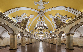 Komsomolskaya Metro Line Station, subway, station, Moscow, Komsomolskaya, metro line HD wallpaper