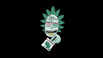 Rick High, rick, rick-and-morty, tv-shows, dark, black, oled HD wallpaper
