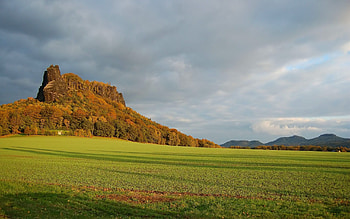 Nature, Trees, Grass, Mountains, Clouds, Shadow, Plain HD wallpaper