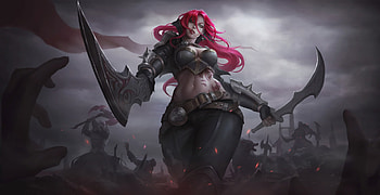 Katarina, fantasy, shenze yang, shenze ysng, art, redhead, girl HD wallpaper