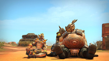 Explosive mayhem, Junkrat's chaos, Futuristic wasteland, Overwatch gaming HD wallpaper