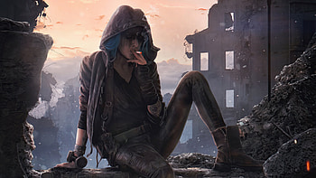 Fearless Girl Smoking , artist, artwork, digital-art, behance, smoking HD wallpaper