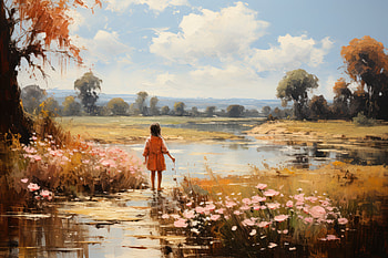 Countryside, impressionism, landscape, nature, artistic, oil painting HD wallpaper